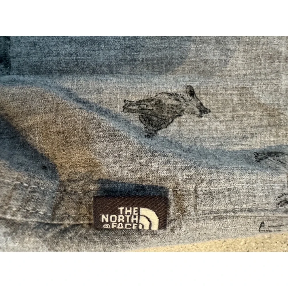The‎ North Face Men's Short Sleeve ButtonDown Wolf Gray 100% Cotton Shirt Sz XL